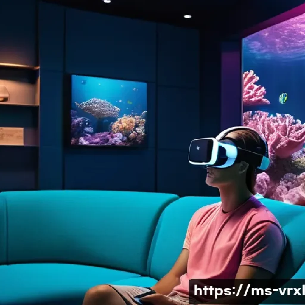 가상현실 여행의 사용자 리뷰 분석 - **Prompt:** A young adult, male or female, wearing a sleek, modern virtual reality headset, is seate...
