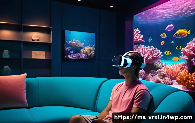 가상현실 여행의 사용자 리뷰 분석 - **Prompt:** A young adult, male or female, wearing a sleek, modern virtual reality headset, is seate...